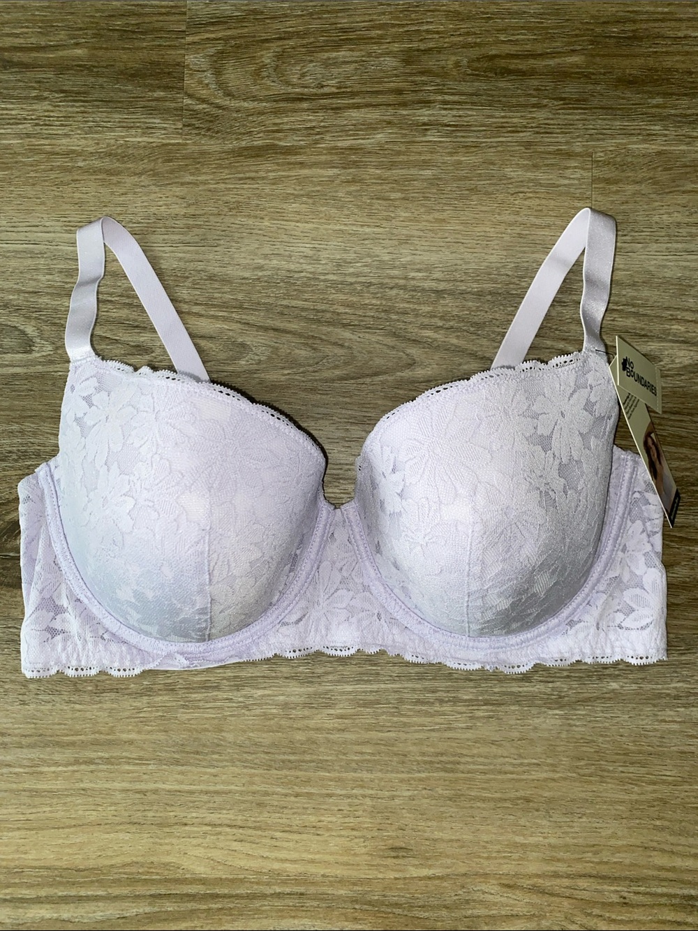 No Boundaries Lavender Lace Balconette Bra with Longline Band